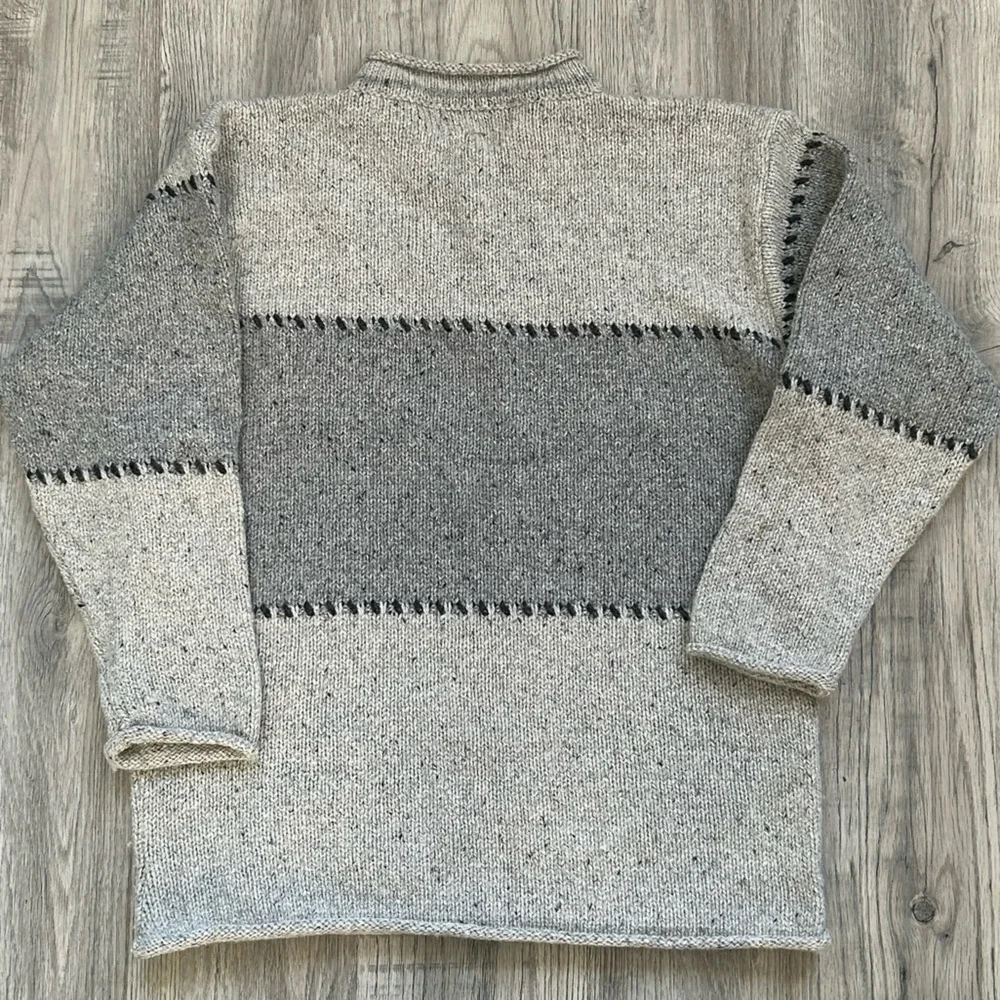 Irelands Eye Wool Silk Blend‎ Sweater w/ Button Sz XL